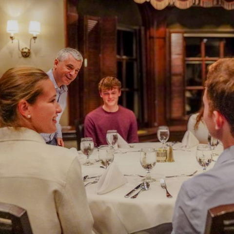 Harvard College students engage in discussion with Government Professor, Steve Levitsky.